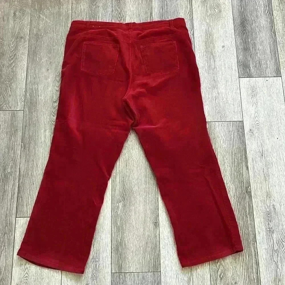 stretch women’s red corduroy pants - Picture 7 of 10